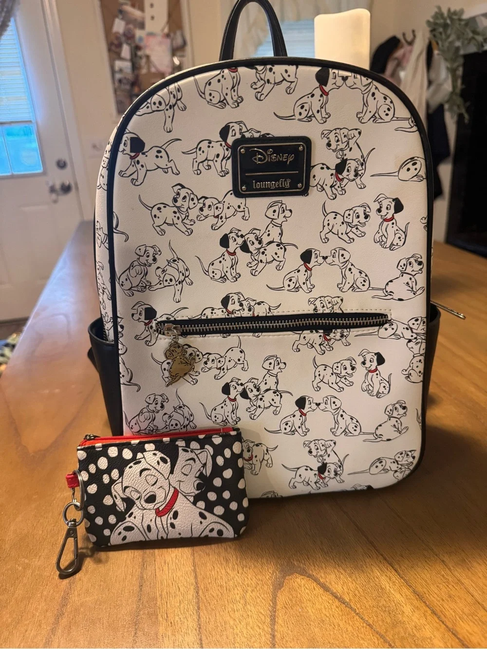 Disney Loungefly White & Black 101 Dalmatians Backpack with Coin Pouch